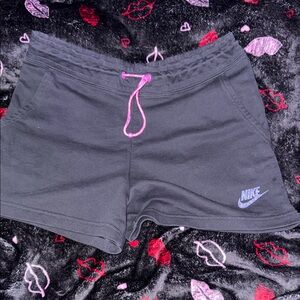 Nike Women's Athletic Shorts in Black with Pink Accents
